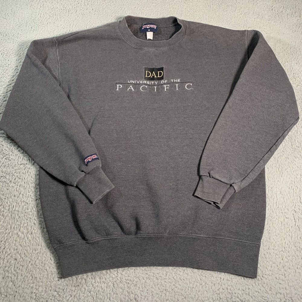 University of the Pacific Dad Sweater Mens Medium Long Sleeve Crewneck Jansport